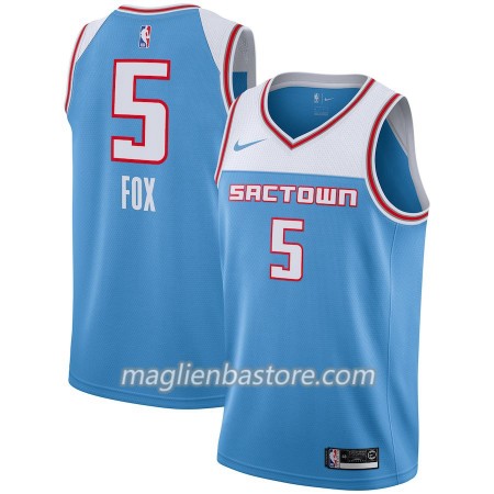 Maglia NBA Sacramento Kings De'Aaron Fox 5 2018-19 Nike City Edition Blu Swingman - Uomo